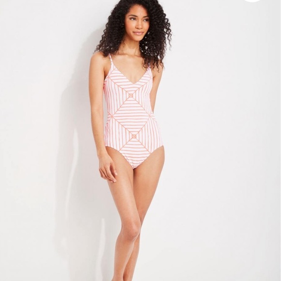 Vineyard Vines Canopy Geo One-Piece Geo Cara Cara - Picture 3 of 7